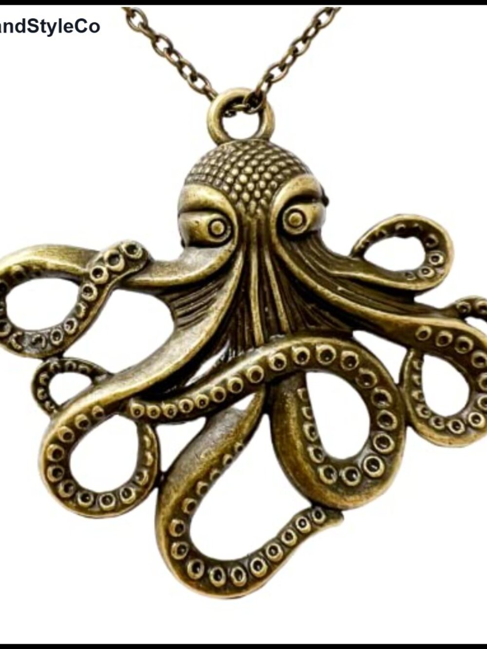 Steampunk Octopus Necklace Antique Bronze Finish Handmade Gothic
